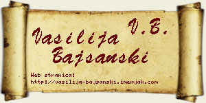 Vasilija Bajšanski vizit kartica